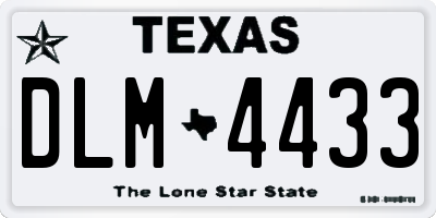 TX license plate DLM4433