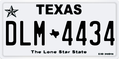 TX license plate DLM4434