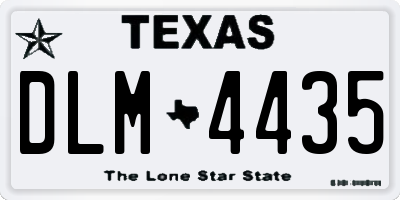 TX license plate DLM4435