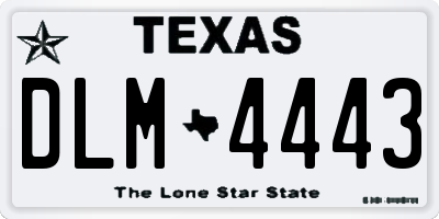 TX license plate DLM4443