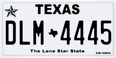 TX license plate DLM4445