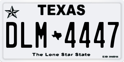 TX license plate DLM4447