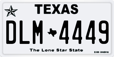 TX license plate DLM4449