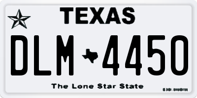 TX license plate DLM4450