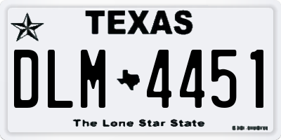 TX license plate DLM4451