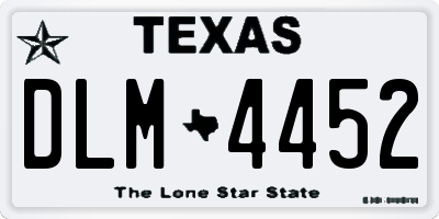 TX license plate DLM4452