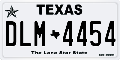 TX license plate DLM4454