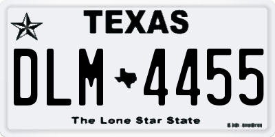 TX license plate DLM4455