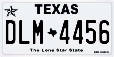 TX license plate DLM4456