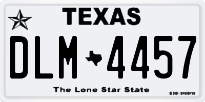 TX license plate DLM4457