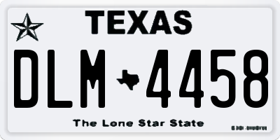 TX license plate DLM4458