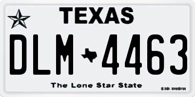 TX license plate DLM4463