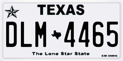 TX license plate DLM4465