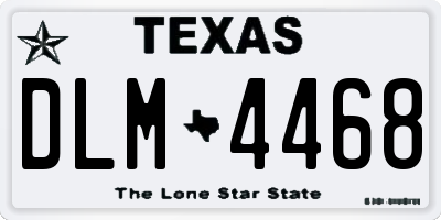 TX license plate DLM4468