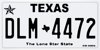 TX license plate DLM4472