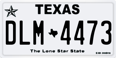 TX license plate DLM4473