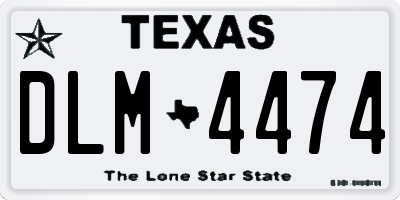 TX license plate DLM4474