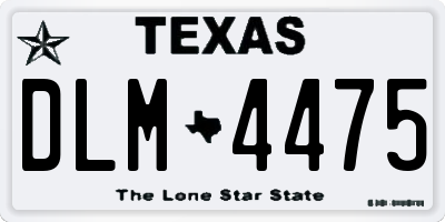 TX license plate DLM4475