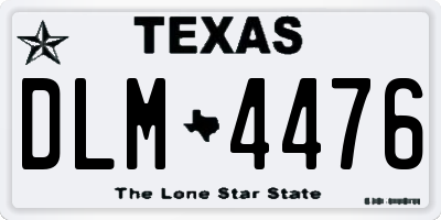TX license plate DLM4476