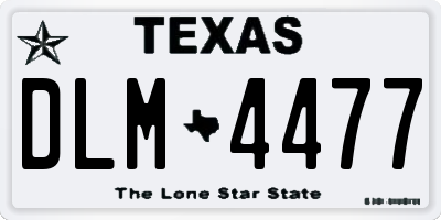 TX license plate DLM4477