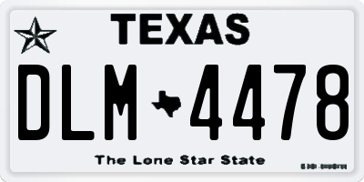 TX license plate DLM4478
