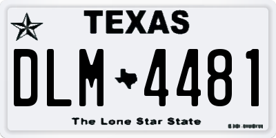 TX license plate DLM4481
