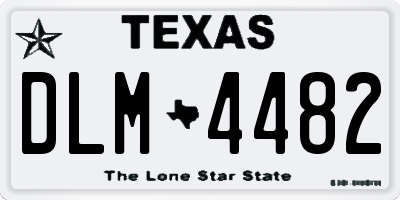 TX license plate DLM4482