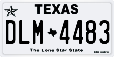TX license plate DLM4483