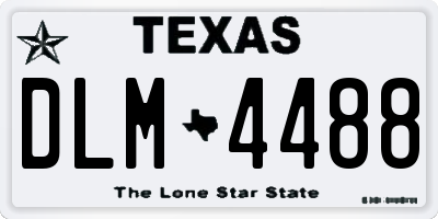 TX license plate DLM4488