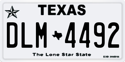 TX license plate DLM4492