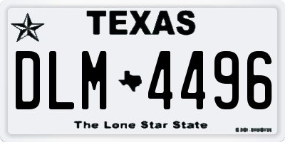 TX license plate DLM4496