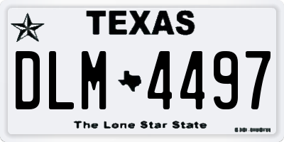 TX license plate DLM4497