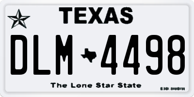 TX license plate DLM4498
