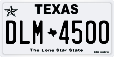 TX license plate DLM4500
