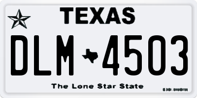 TX license plate DLM4503