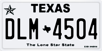 TX license plate DLM4504