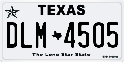 TX license plate DLM4505