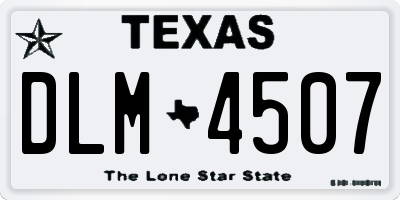 TX license plate DLM4507
