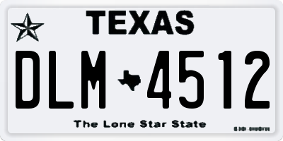 TX license plate DLM4512