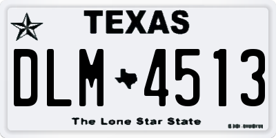 TX license plate DLM4513