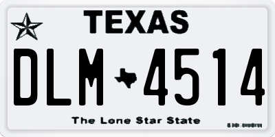 TX license plate DLM4514