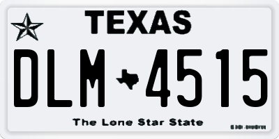 TX license plate DLM4515