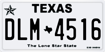TX license plate DLM4516