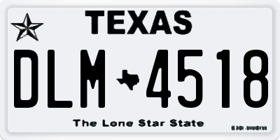 TX license plate DLM4518