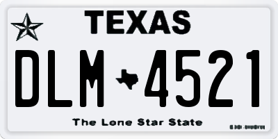 TX license plate DLM4521