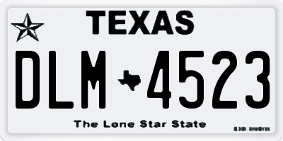 TX license plate DLM4523