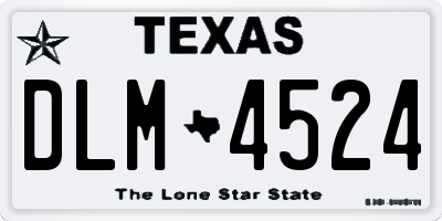 TX license plate DLM4524