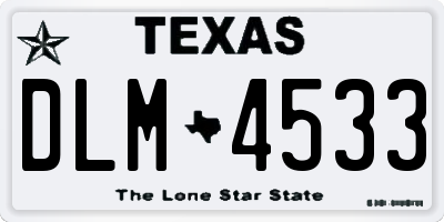 TX license plate DLM4533
