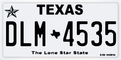 TX license plate DLM4535