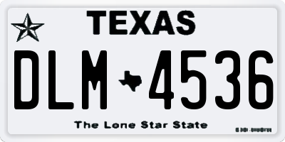 TX license plate DLM4536